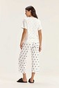 Pijama Feminino Manga Curta Com Calça Midi Pijama Feminino Manga Curta Com Calça Midi
