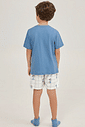 Pijama Masculino Infantil Manga Curta Com Bermuda