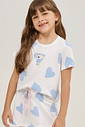 Pijama Feminino Infantil Manga Curta Com Short Pijama Feminino Infantil Manga Curta Com Short