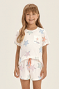Pijama Feminino Infantil Manga Curta Com Shorts Pijama Feminino Infantil Manga Curta Com Shorts