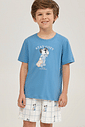 Pijama Masculino Infantil Manga Curta Com Bermuda