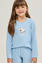 Pijama Feminino Infantil Manga Longa Com Calça