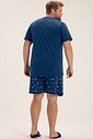 Pijama Masculino Manga Curta Com Bermuda Plus Size