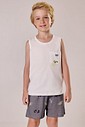 Pijama Masculino Infantil Regata Com Bermuda