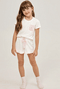 Pijama Feminino Infantil Manga Curta Com Short Pijama Feminino Infantil Manga Curta Com Short