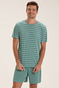 Pijama Masculino Manga Curta Com Bermuda
