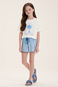 Pijama Infantil Feminino Manga Curta Com Shorts