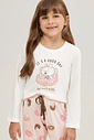 Pijama Feminino Infantil Manga Longa Com Calça
