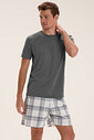 Pijama Masculino Manga Curta Com Bermuda