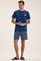Pijama Masculino Manga Curta Com Bermuda