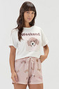 Pijama Feminino Manga Curta Com Shorts
