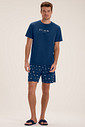 Pijama Masculino Manga Curta Com Bermuda