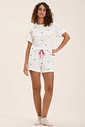 Pijama Feminino Manga Curta Com Shorts