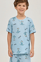 Pijama Masculino Infantil Manga Curta Com Bermuda