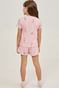 Pijama Feminino Infantil Manga Curta Com Short