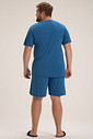 Pijama Masculino Manga Curta Com Bermuda Plus Size