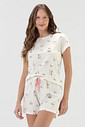 Pijama Feminino Manga Curta Com Shorts
