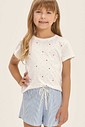 Pijama Feminino Infantil Manga Curta Com Shorts Pijama Feminino Infantil Manga Curta Com Shorts
