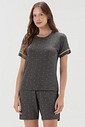 Pijama Feminino Manga Curta Com Bermuda
