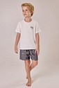 Pijama Masculino Infantil Manga Curta Com Bermuda