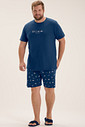 Pijama Masculino Manga Curta Com Bermuda Plus Size