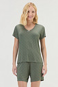 Pijama Feminino Manga Curta Com Bermuda