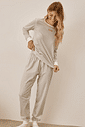 Pijama Feminino Manga Longa Com Calça