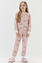 Pijama Feminino Infantil Manga Longa Com Calça