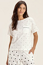 Pijama Feminino Manga Curta Com Calça Midi Pijama Feminino Manga Curta Com Calça Midi