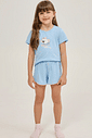 Pijama Feminino Infantil Manga Curta Com Short Pijama Feminino Infantil Manga Curta Com Short