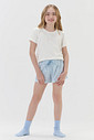 Pijama Feminino Infantil Manga Curta Com Shorts
