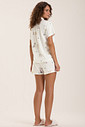 Pijama Feminino Americano Manga Curta Com Shorts