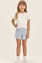 Pijama Feminino Infantil Manga Curta Com Shorts Pijama Feminino Infantil Manga Curta Com Shorts