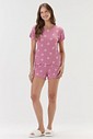 Pijama Feminino Manga Curta Com Shorts