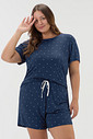 Pijama Feminino Plus Size Manga Curta Com Shorts