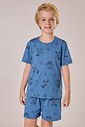 Pijama Masculino Infantil Manga Curta Com Bermuda