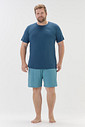 Pijama Masculino Manga Curta Com Bermuda Plus Size
