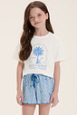 Pijama Infantil Feminino Manga Curta Com Shorts