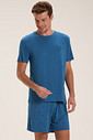 Pijama Masculino Manga Curta Com Bermuda