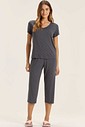 Pijama Feminino Manga Curta Com Calça Capri Pijama Feminino Manga Curta Com Calça Capri