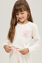 Pijama Feminino Infantil Manga Longa Com Calça