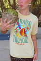 T-SHIRT ESTONADA PARAÍSO TROPICAL ARARAS AMARELO MANTEIGA T-SHIRT ESTONADA PARAÍSO TROPICAL ARARAS AMARELO MANTEIGA