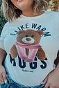 T-SHIRT ESTONADA I LIKE HUGS OFF WHITE
