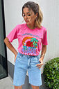T-SHIRT ESTONADA MODE TROPICAL ROSA SUMMER