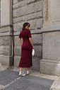 VESTIDO MIDI CANELADO SENSE MARSALA