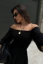 VESTIDO MIDI BARBARA LISO PRETO