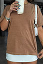T-SHIRT ESTONADA LISA MARROM CAPPUCCINO
