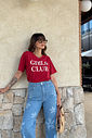 T-SHIRT ESTONADA GIRLS CLUB VERMELHO CEREJA