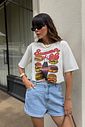 T-SHIRT ESTONADA SUMMER HAMBURGUER OFF WHITE