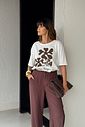 T-SHIRT ESTONADA SAINT FLOWER ESTAMPA MARROM OFF WHITE